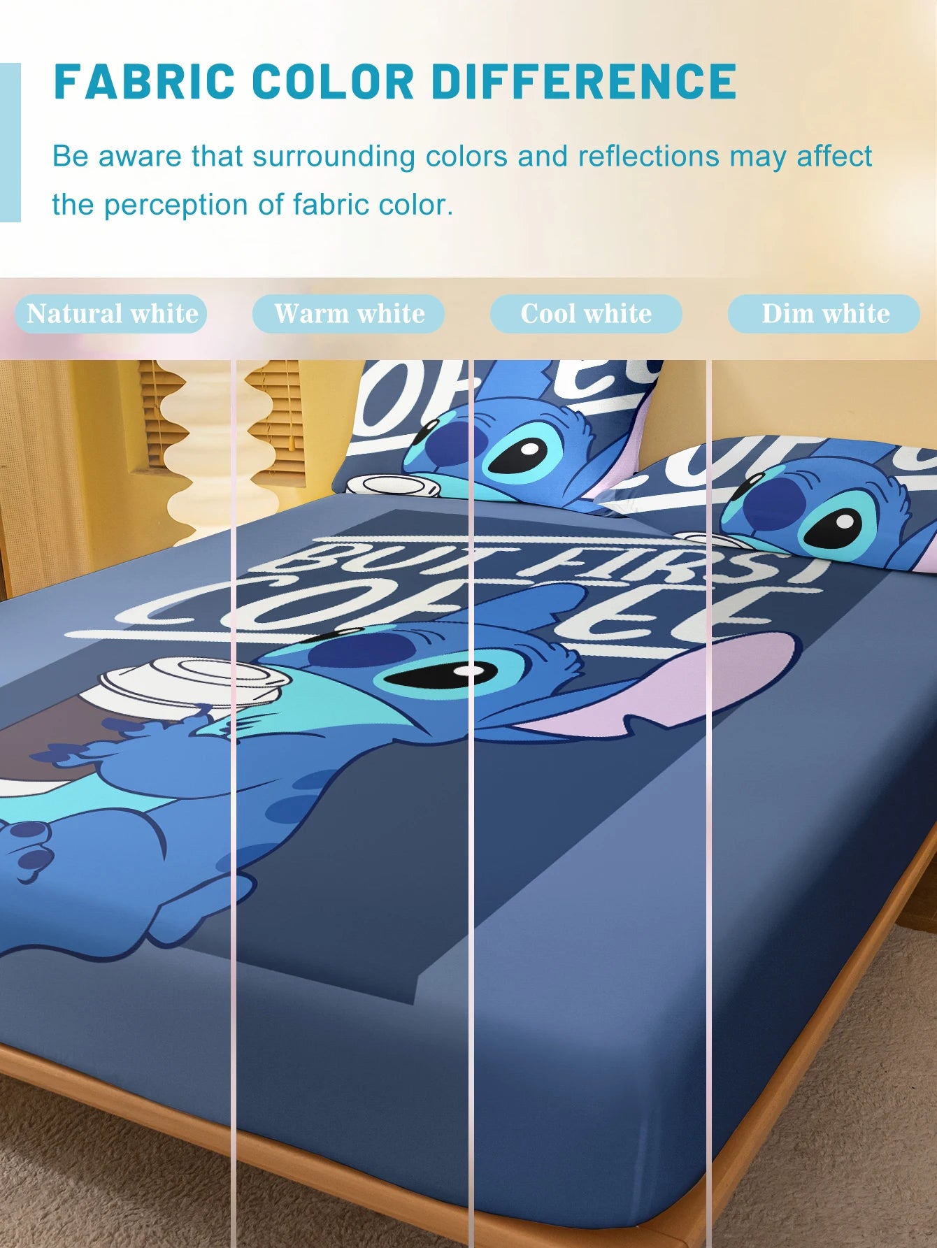 1 cartoon cute Stitch pattern digital printed frosted Fitted Sheet,bedroom printed bed cover,bedding(No pillowcase)