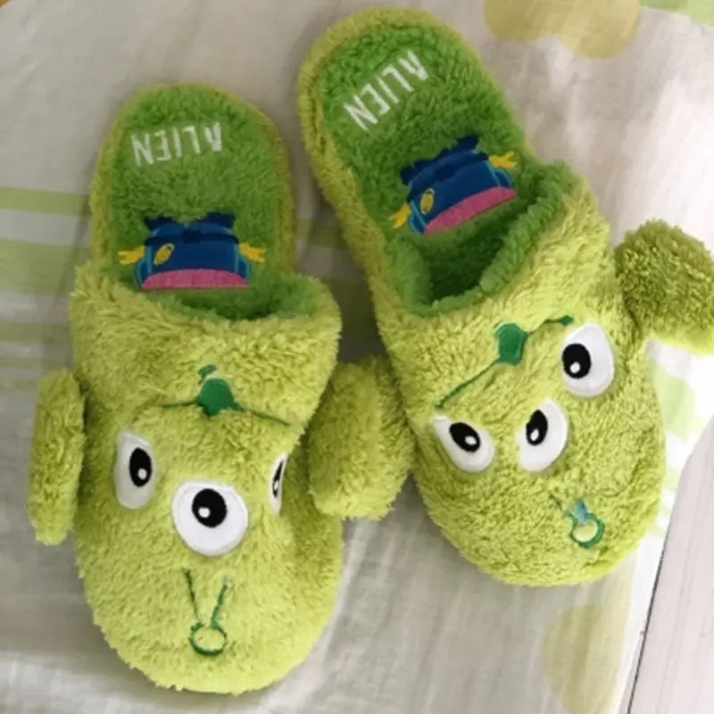 Lilo and Stitch Disney Plush Slippers Kawaii Cartoon Anime Winnie The Pooh Accessories Home Bottom Plate Casual Cotton Slippers