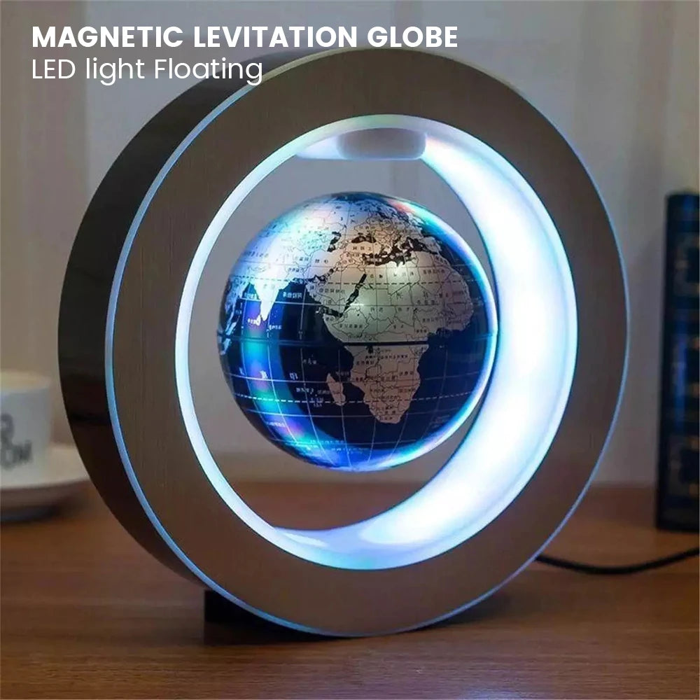 World Map Magnetic Levitation Globe LED Rotating Earth Floating Levitating Lamp O/C Shape Bedside Lights Novelty Birthday Gift