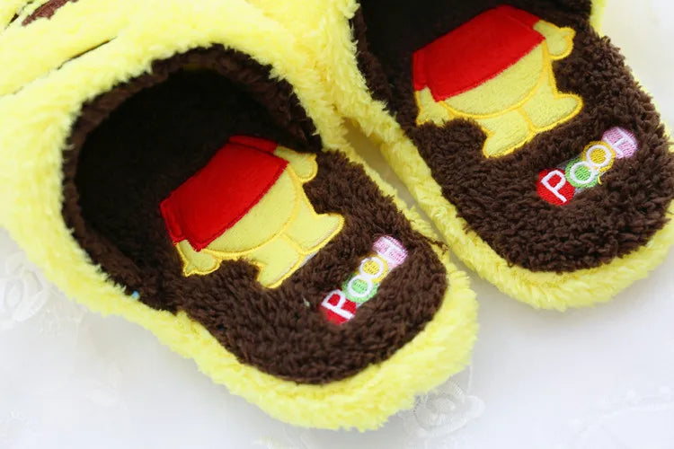 Disney Cartoon Plush Slippers In Autumn And Winter Creative Alien Stitch Winnie The Pooh Soft Home Slippers 35-38 Yards Unisex