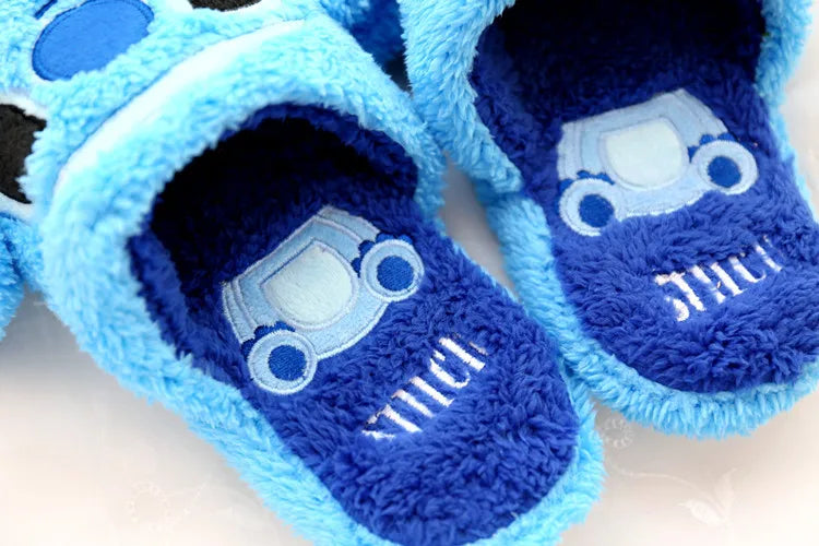 Disney Cartoon Plush Slippers In Autumn And Winter Creative Alien Stitch Winnie The Pooh Soft Home Slippers 35-38 Yards Unisex